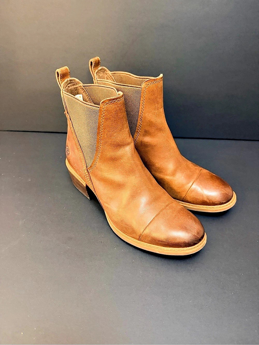 Timberland Sierra High Women’s Brown Leather Chelsea Ankle Boots US 8.5